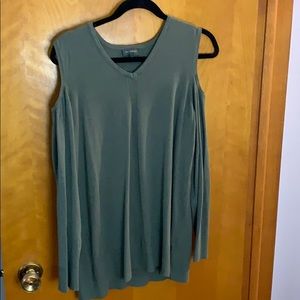 3/$30 Olive green cold shoulder V-neck sweater